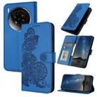 For ZTE nubia Z50S Pro Datura Flower Embossed Flip Leather Phone Case(Blue) - 1