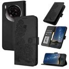 For ZTE nubia Z50S Pro Datura Flower Embossed Flip Leather Phone Case(Black) - 1