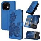 For ZTE Blade A35e 4G Datura Flower Embossed Flip Leather Phone Case(Blue) - 1