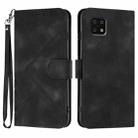 For Sharp Aquos Sense 6/Aquos Sense6s Line Pattern Skin Feel Leather Phone Case(Black) - 1