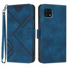 For Sharp Aquos Sense 6/Aquos Sense6s Line Pattern Skin Feel Leather Phone Case(Royal Blue) - 1