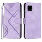 For Sharp Aquos sense4 4G/5G/Sense4 Lite Line Pattern Skin Feel Leather Phone Case(Light Purple) - 1