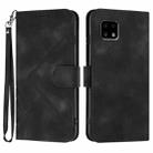 For Sharp Aquos sense4 4G/5G/Sense4 Lite Line Pattern Skin Feel Leather Phone Case(Black) - 1