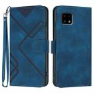 For Sharp Aquos sense4 4G/5G/Sense4 Lite Line Pattern Skin Feel Leather Phone Case(Royal Blue) - 1