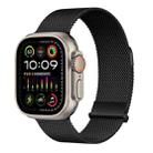 For Apple Watch Ultra 49mm ZGA Milanese Magnetic Metal Watch Band(Black) - 1