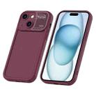 For iPhone 15 Plus Aromatherapy Liquid Silicone Phone Case(Wine Red) - 1