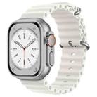 For Apple Watch SE 2023 44mm ZGA Ocean Silicone Watch Band(White) - 1
