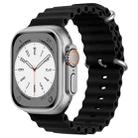 For Apple Watch SE 2023 44mm ZGA Ocean Silicone Watch Band(Black) - 1