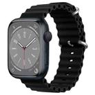 For Apple Watch Series 8 45mm ZGA Ocean Silicone Watch Band(Black) - 1