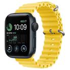 For Apple Watch SE 2022 44mm ZGA Ocean Silicone Watch Band(Yellow) - 1