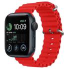 For Apple Watch SE 44mm ZGA Ocean Silicone Watch Band(Red) - 1