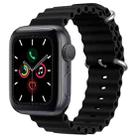 For Apple Watch Series 5 44mm ZGA Ocean Silicone Watch Band(Black) - 1