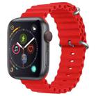 For Apple Watch Series 4 44mm ZGA Ocean Silicone Watch Band(Red) - 1