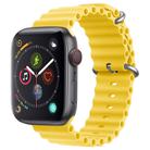 For Apple Watch Series 4 44mm ZGA Ocean Silicone Watch Band(Yellow) - 1