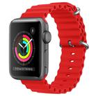 For Apple Watch Series 2 42mm ZGA Ocean Silicone Watch Band(Red) - 1