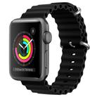 For Apple Watch 42mm ZGA Ocean Silicone Watch Band(Black) - 1