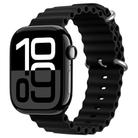 For Apple Watch Series 10 42mm ZGA Ocean Silicone Watch Band(Black) - 1