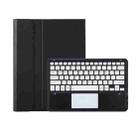 For vivo Pad5 Pro 13 inch Bluetooth Keyboard TPU Leather Tablet Case with Holder & Touchpad(Black White) - 2