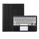 For vivo Pad SE 12.3 Bluetooth Keyboard TPU Leather Tablet Case with Holder & Touchpad(Black White) - 2