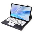 For vivo Pad SE 12.3 Bluetooth Keyboard TPU Leather Tablet Case with Holder & Touchpad(Black White) - 3