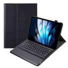 For vivo Pad5 Pro 13 inch Bluetooth Keyboard TPU Leather Tablet Case with Holder(Black) - 1