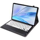 For vivo Pad SE 12.3 Bluetooth Keyboard TPU Leather Tablet Case with Holder(Black White) - 3