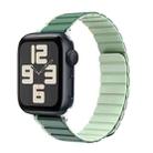 For Apple Watch SE 2023 44mm ZGA Two Color Magnetic Silicone Watch Band(Dark Green+Light Green) - 1