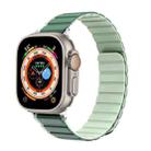 For Apple Watch Ultra 2 49mm ZGA Two Color Magnetic Silicone Watch Band(Dark Green+Light Green) - 1