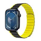 For Apple Watch Series 9 45mm ZGA Two Color Magnetic Silicone Watch Band(Grey+Yellow) - 1
