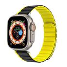 For Apple Watch Ultra 49mm ZGA Two Color Magnetic Silicone Watch Band(Grey+Yellow) - 1