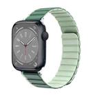 For Apple Watch Series 8 45mm ZGA Two Color Magnetic Silicone Watch Band(Dark Green+Light Green) - 1