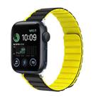 For Apple Watch SE 44mm ZGA Two Color Magnetic Silicone Watch Band(Grey+Yellow) - 1