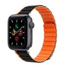 For Apple Watch Series 5 44mm ZGA Two Color Magnetic Silicone Watch Band(Black+Orange) - 1