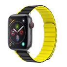 For Apple Watch Series 4 44mm ZGA Two Color Magnetic Silicone Watch Band(Grey+Yellow) - 1