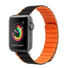 For Apple Watch Series 3 42mm ZGA Two Color Magnetic Silicone Watch Band(Black+Orange) - 1