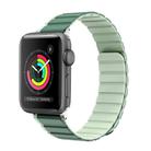 For Apple Watch Series 2 42mm ZGA Two Color Magnetic Silicone Watch Band(Dark Green+Light Green) - 1