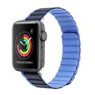 For Apple Watch Series 2 42mm ZGA Two Color Magnetic Silicone Watch Band(Dark Blue+Light Blue) - 1