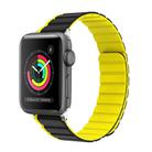 For Apple Watch 42mm ZGA Two Color Magnetic Silicone Watch Band(Grey+Yellow) - 1