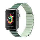 For Apple Watch 42mm ZGA Two Color Magnetic Silicone Watch Band(Dark Green+Light Green) - 1