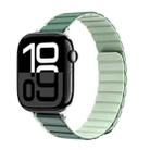 For Apple Watch Series 10 46mm ZGA Two Color Magnetic Silicone Watch Band(Dark Green+Light Green) - 1