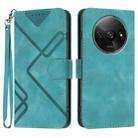 For Xiaomi Redmi A3 Line Pattern Skin Feel Leather Phone Case(Light Blue) - 1