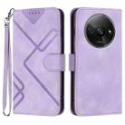 For Xiaomi Redmi A3 Line Pattern Skin Feel Leather Phone Case(Light Purple) - 1