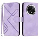 For Xiaomi Redmi A3 Pro Line Pattern Skin Feel Leather Phone Case(Light Purple) - 1