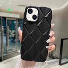 For iPhone 13 Metallic Paint Diamond Lattice Skin Feel Full Coverage Shockproof Phone Case(Black) - 1