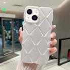 For iPhone 14 Metallic Paint Diamond Lattice Skin Feel Full Coverage Shockproof Phone Case(White) - 1