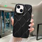 For iPhone 14 Plus Metallic Paint Diamond Lattice Skin Feel Full Coverage Shockproof Phone Case(Black) - 1