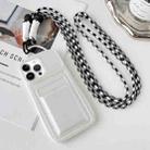 For iPhone 12 Pro Metallic Paint Skin Feel Full Coverage Shockproof Phone Case with Card Bag + Lanyard(White) - 1