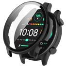 For Xiaomi Haylou RT3 / Solar Plus LS16 PC + Tempered Film Integrated Watch Protective Case(Black) - 1