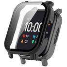 For Xiaomi Haylou Watch 2 LS02 PC + Tempered Film Integrated Watch Protective Case(Black) - 1