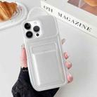 For iPhone 12 Pro Max Metallic Paint Skin Feel Full Coverage Shockproof Phone Case with Card Bag(White) - 1